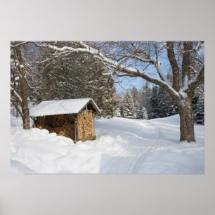 Poster Une scène neigeuse au peu d'étang de Lyford d'AM