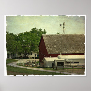 Poster Une scène rurale de ferme de l'Iowa
