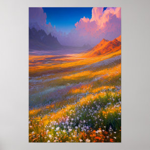 Poster Une Serenade de prés colorés