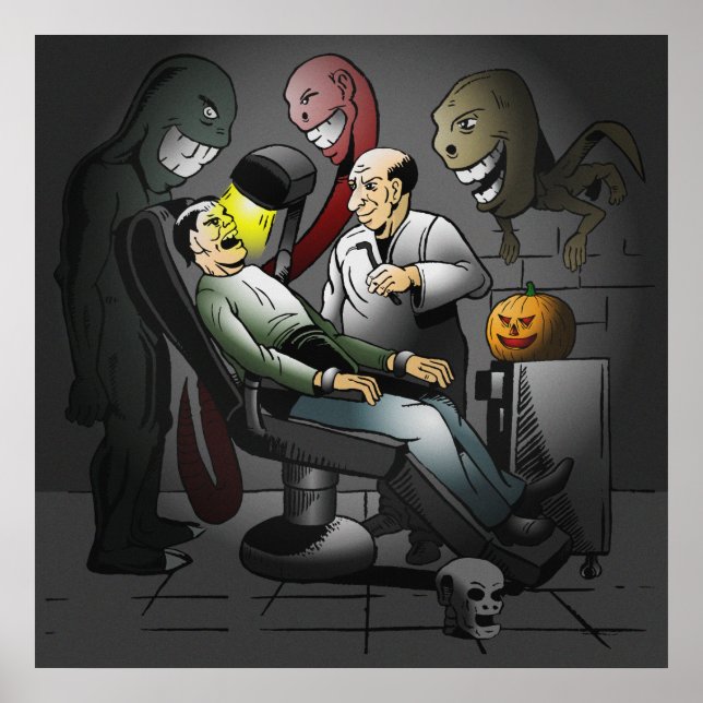 Poster Une soirée d'Halloween sur l'affiche des dentistes (Devant)