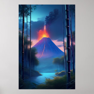 Poster Une soirée tranquille interrompue par le volcan