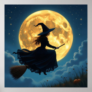 Poster Une sorcière à la Pleine lune