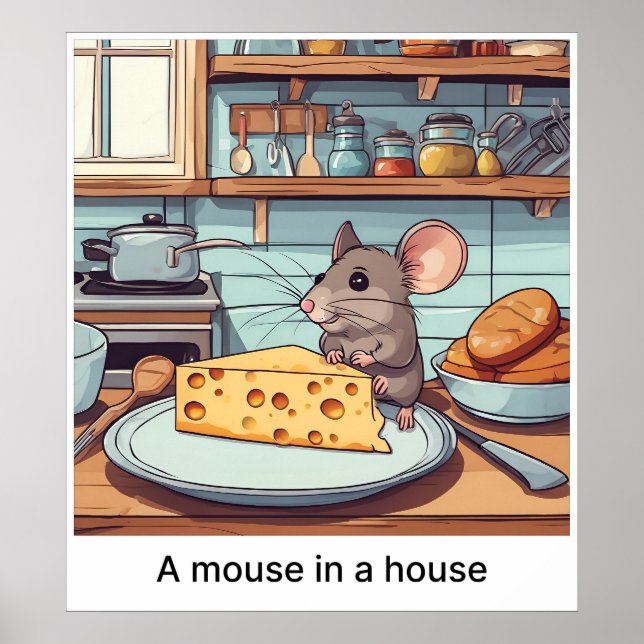 Poster Une Souris Dans Une Maison - Imprimer (Devant)