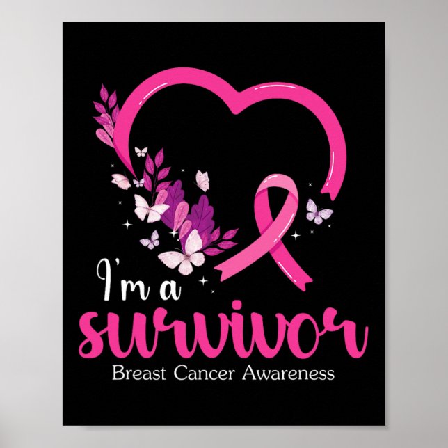 Poster Une survivante Sensibilisation au cancer du sein F (Devant)