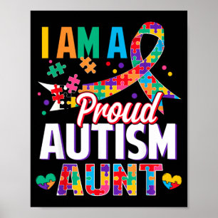 Poster Une tante fière de l'autisme Pièce de puzzle de se