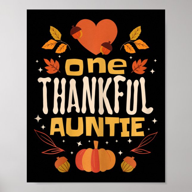 Poster Une Tante Remerciée Chute Tante Thanksgiving (Devant)