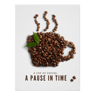 Poster Une tasse de café, une pause dans le temps – Café