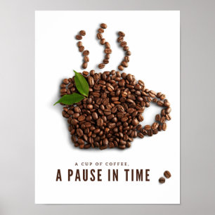 Poster Une tasse de café, une pause dans le temps – Café 