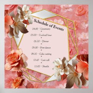 Poster Une teinte molle et rosâtre appelée Fleurs Peach F