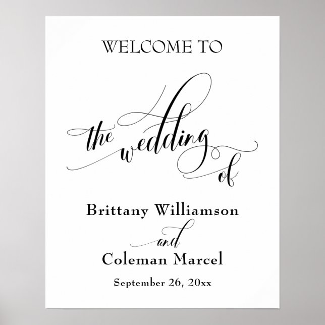 Poster Une Typographie Élaborée Simple Le Mariage De (Devant)