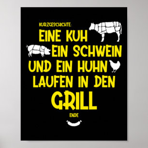 Poster Une vache, un cochon et un poulet entrent dans le