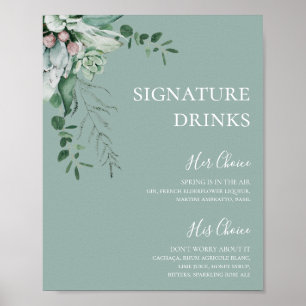 Poster Une verdure succulente   Sage Green Signature Bois