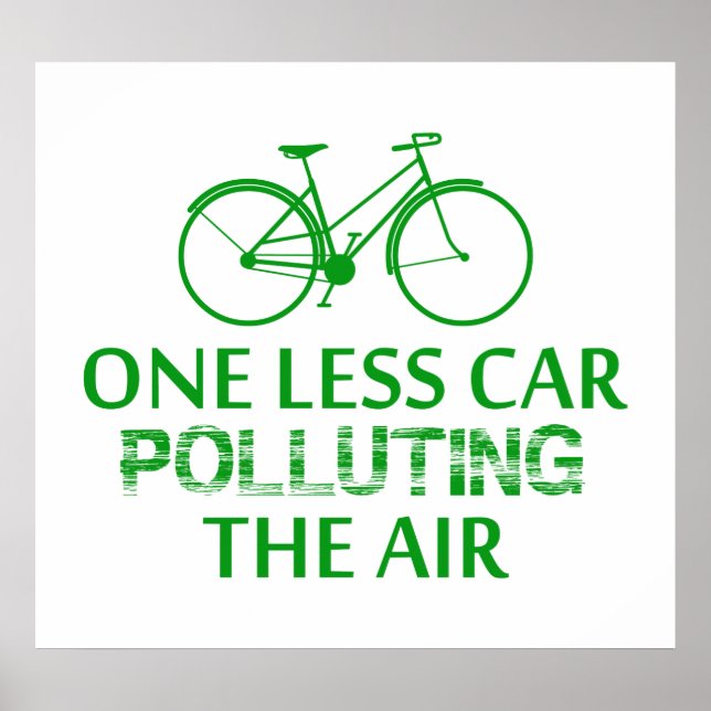 Poster Une voiture de moins pollue l'air (Devant)