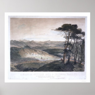 Poster Une vue du moulin de Sutter et de la vallée de