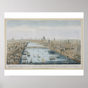 Poster Une vue générale de la ville de Londres et de la