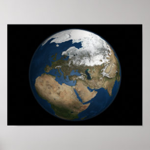 Poster Une vue globale au-dessus de l'Europe et de la