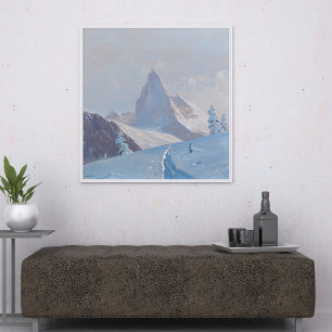 Poster Une vue sur le Matterhorn, Hiver