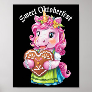 Poster Unicorn allemand Drindl Funny Kids Sweet
