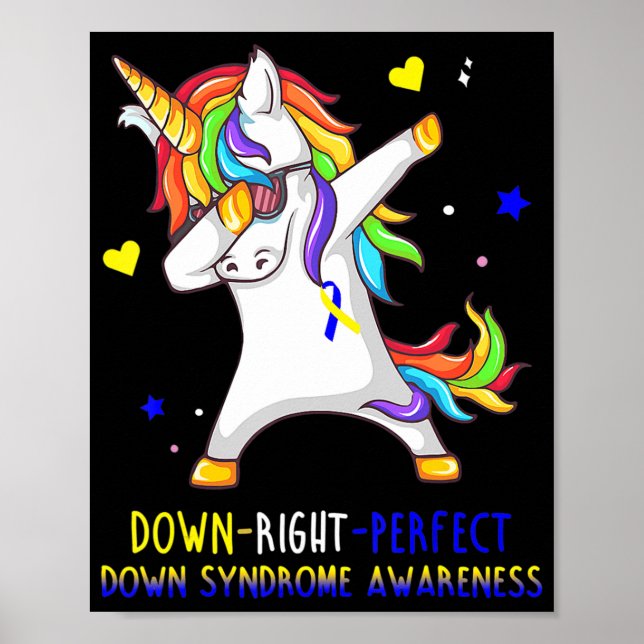Poster Unicorn Down Droite Parfait Down Syndrome Awards (Devant)