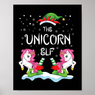 Poster Unicorn Elf Group Correspondant Famille Gi de Noël