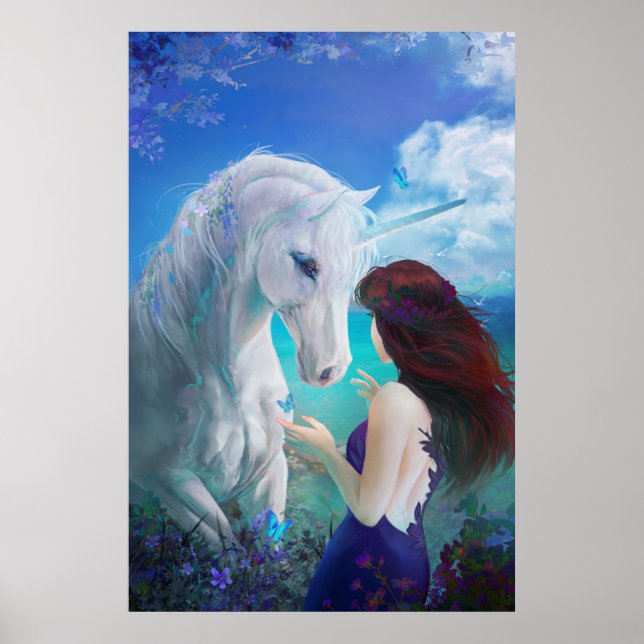 Poster Unicorn Fairy Tale Imaginaire Art (Devant)