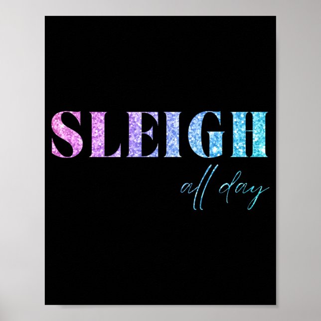 Poster Unicorn Glitter Sleigh All Day Christmas  (Devant)