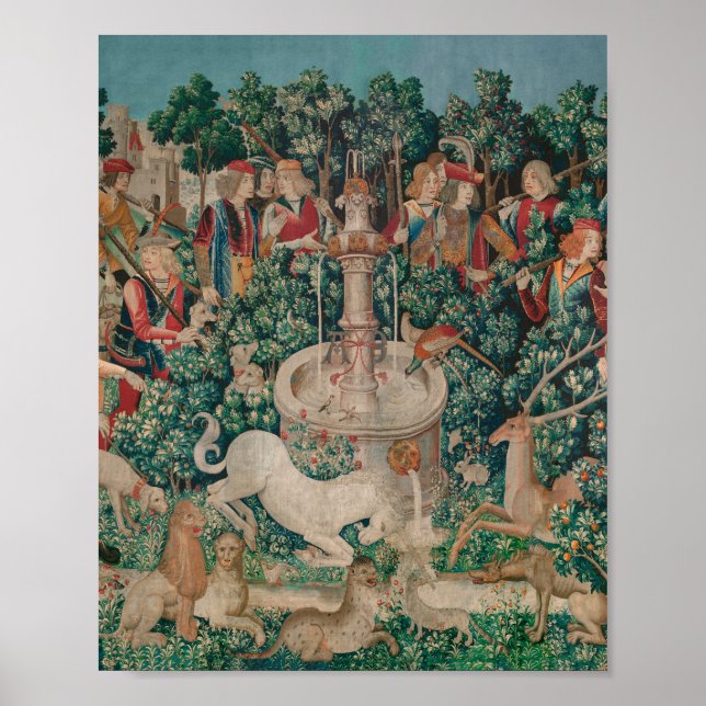 Poster Unicorn Hunt Medieval Art - Unicorn Is Found (Devant)