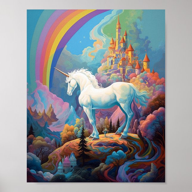 Poster Unicorn Imaginaire Art (Devant)