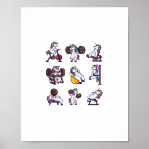 Poster Unicorn Poids levant Gym entraînement Gir
