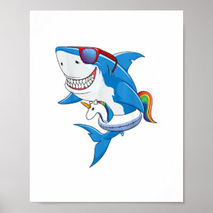 Poster Unicorn Shark Pool Party Chemise Enfants Filles Ga