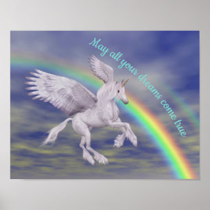 Poster Unicorn sur Rainbow Dreams Inspiration