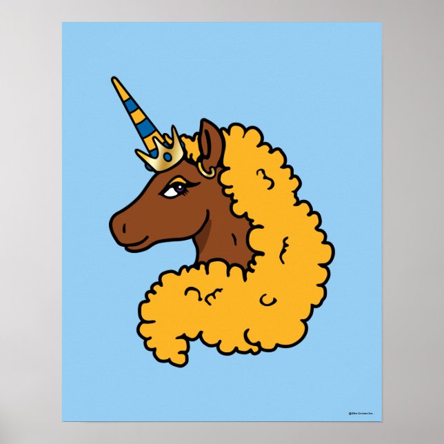 Poster Unicorne Afro Jaune (Devant)