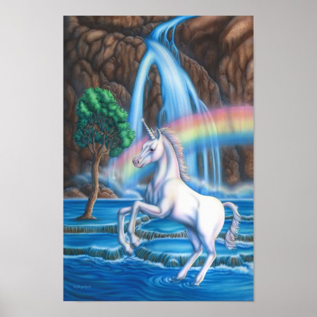 Poster Unicorne arc-en-ciel (Devant)