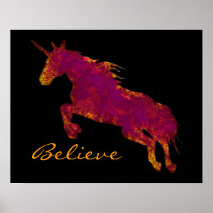 Poster Unicorne Artistique Peinte Avec Un Texte De Croyan