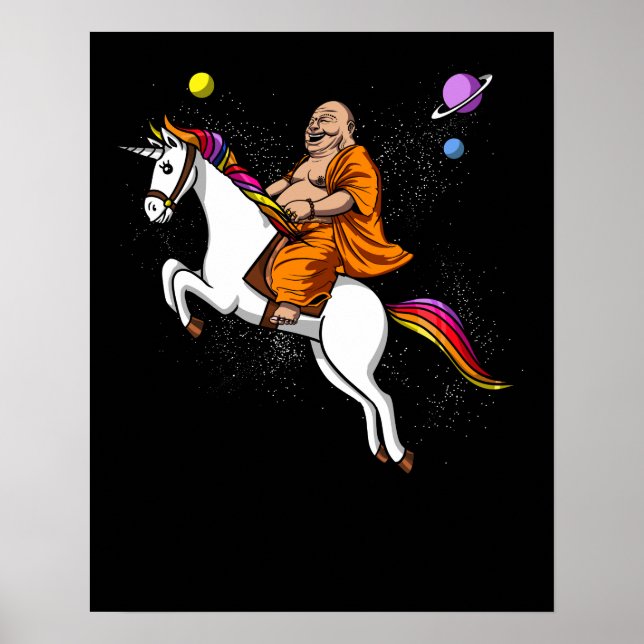 Poster Unicorne Bouddha Yoga (Devant)