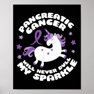 Poster Unicorne cancer pancréatique amusant