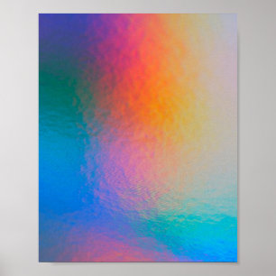 POSTER UNICORNE COLORÉE HOLOGRAPHIQUE RAINBOW PASTEL