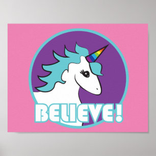 Poster Unicorne "CROYEZ !"