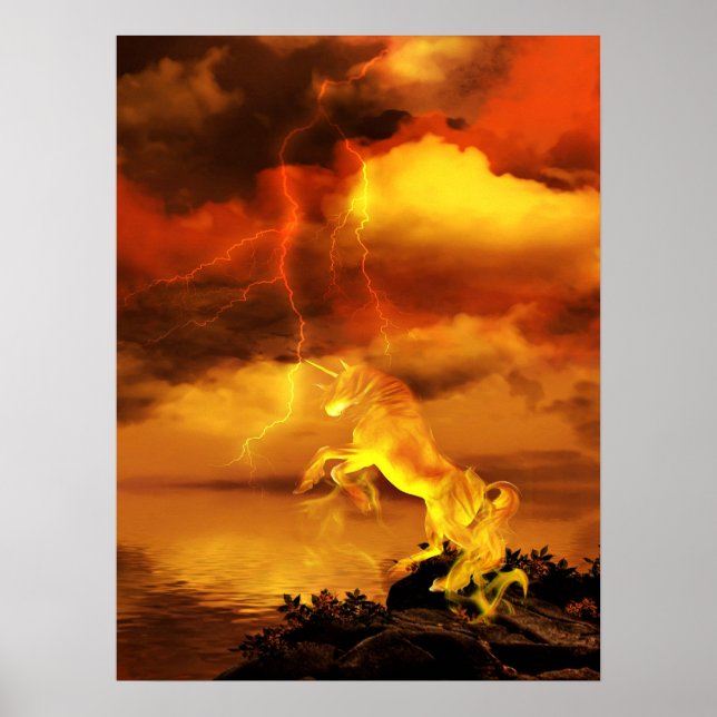 Poster Unicorne Lightning (Devant)
