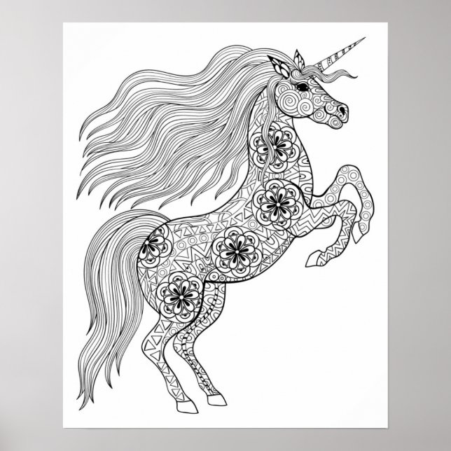 Poster Unicorne magique inspirée 2 (Devant)
