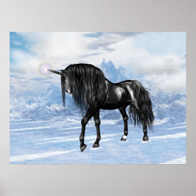 Poster Unicorne noire (Devant)