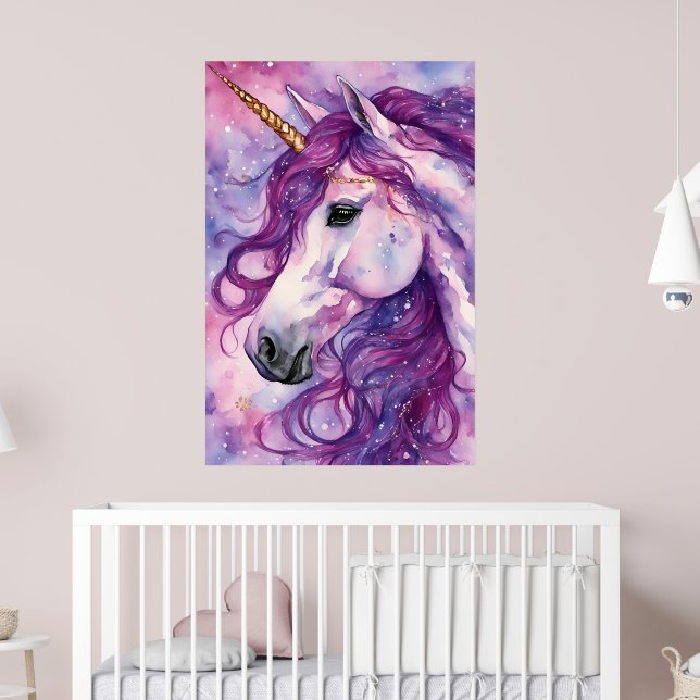 Poster Unicorne Purple Mane (Pépinière 2)