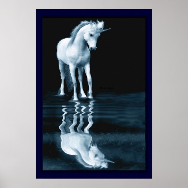 Poster Unicorne Réflexions Imprimer (Devant)