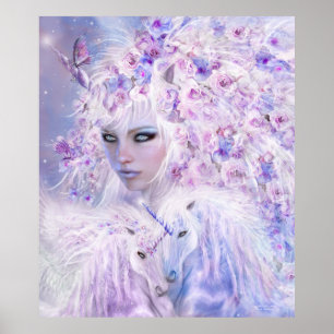 Poster Unicorne Rose Goddess Fine Art Poster/Imprimer