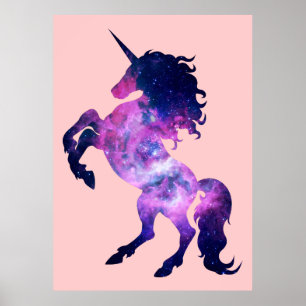 Poster Unicorne spatiale