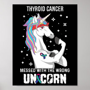 Poster Unicorne - Thyroïde Cancer Sensibilisation au ruba