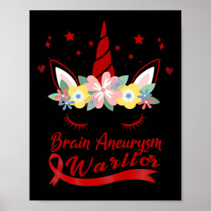 Poster Unicorne Visage Cerveau Aneurysme Sensibilisation