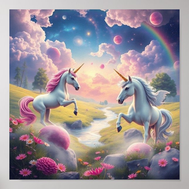 Poster Unicornes Gardez ou concevez votre propre (Devant)