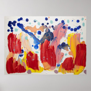 Poster Unicornes roses douces dansant sur arc-en-ciel