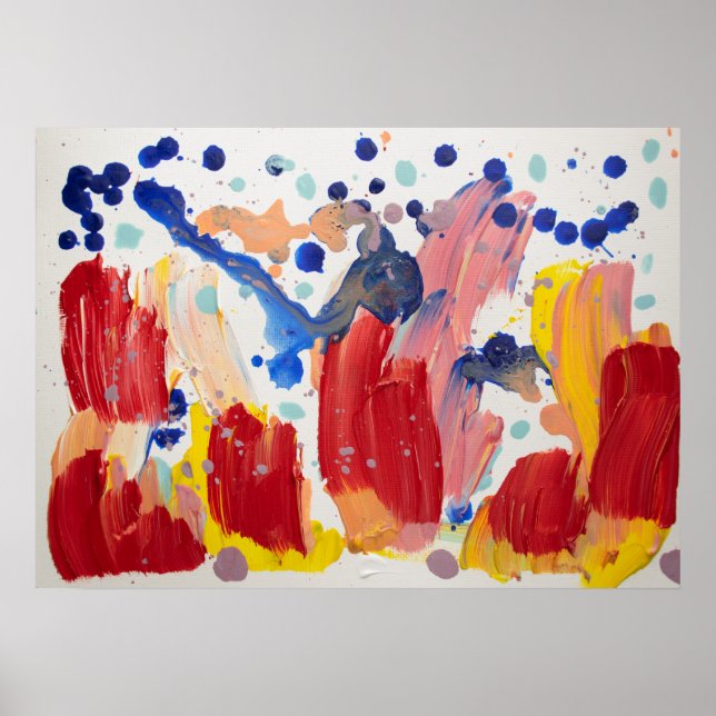 Poster Unicornes roses douces dansant sur arc-en-ciel (Devant)